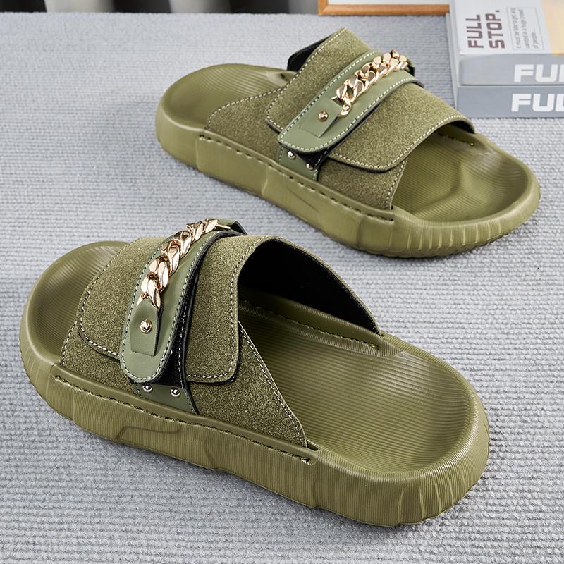 

Мода 2025Новые мужские массажные тапочки шлепанцы для дома и улицы сандалии пляжная повседневная обувь удобная подошва мужские тапочки большой размер 38-46 46