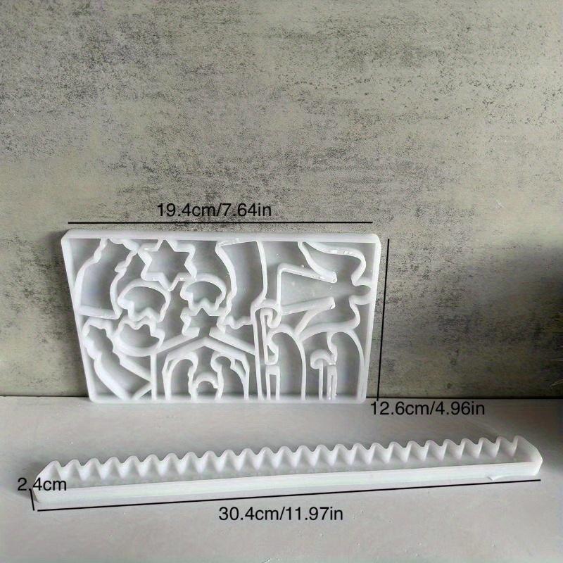 DIY Christmas Star Countdown Decoration Silicone Mold Standing Person Prayer Handmade Table Decoration Plaster Drop Glue Mold
