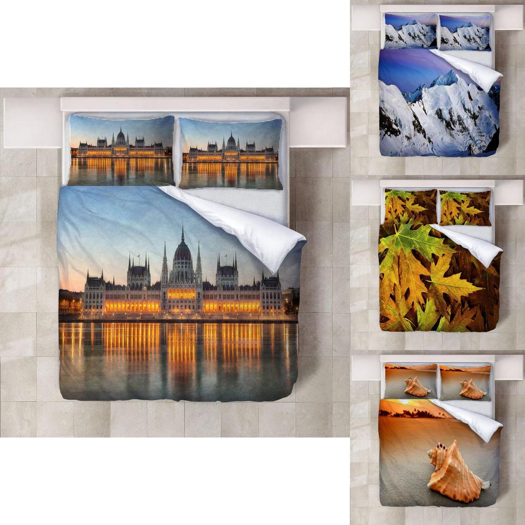 High Definition Digital Print 3 Piece Bedding Set For Us Size Bed Sheet