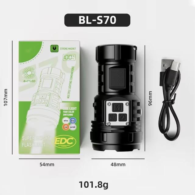

Мини светодиодный фонарик со встроенным аккумулятором 1500 мАч, 17 режимов освещения, многофункциональный портативный фонарик с магнитным хвостовым аварийным освещением 1500mah