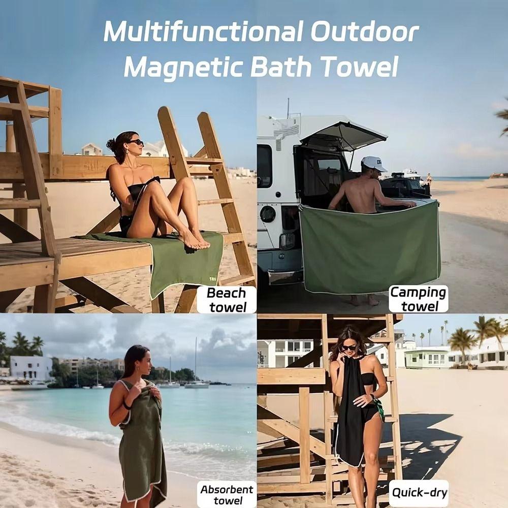 Portable Magnetic Bath Towel Quick-Drying Quick Dry Towel Gifts Beach Towel  Fitness