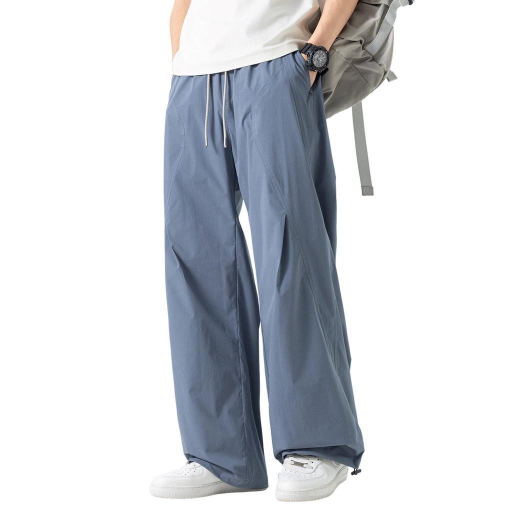 Men's Lightweight Quick-Dry Ice Silk Sports Pants - American Style Functional Outdoor Wear
