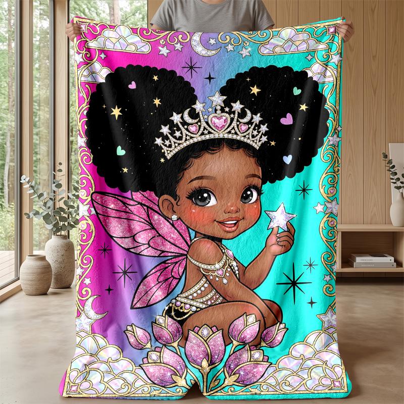 Fairy Princess Adventure Theme blanket Lightweight Warm Flannel Blanket Decorative Throw Blanket for Home Decoration