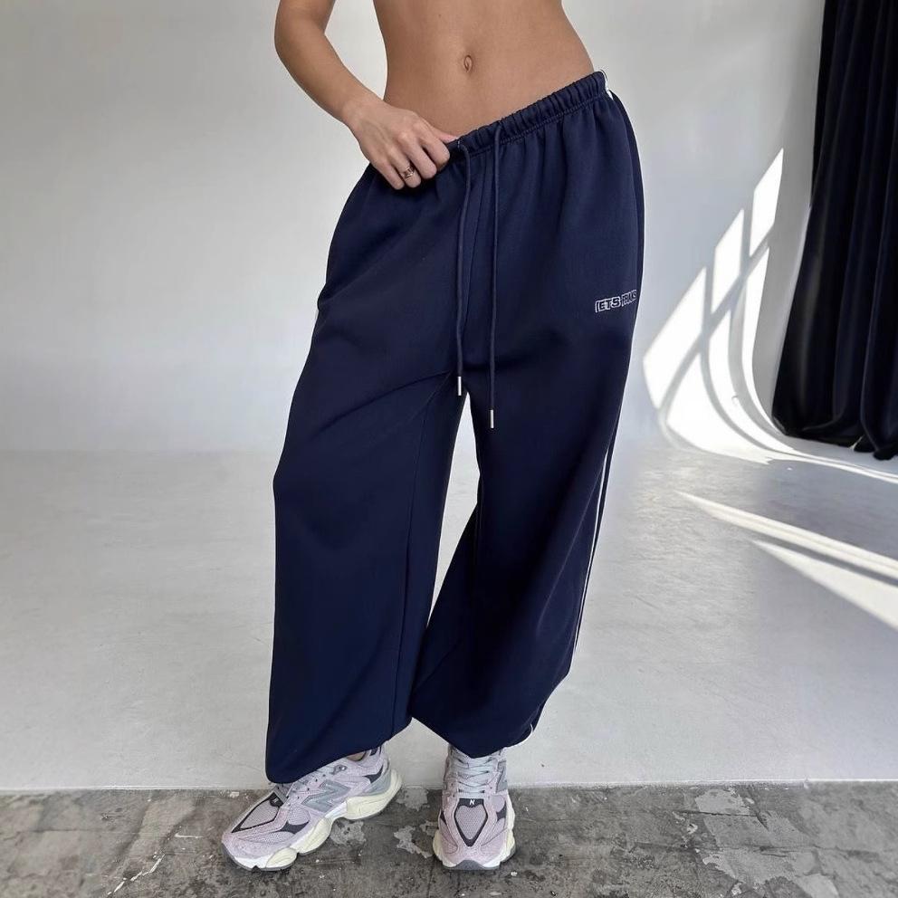 VIONA Striped Wide Leg Sports Pants For Women In Spring And Autumn, Loose And Slimming, Straight Leg Casual Pants