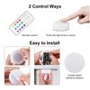 Wireless LED Puck Lights RGBW Battery 13 Color Remote Control Dimmable Cabinet Light For Close Wardrobe Stair Hallway Night Lamp