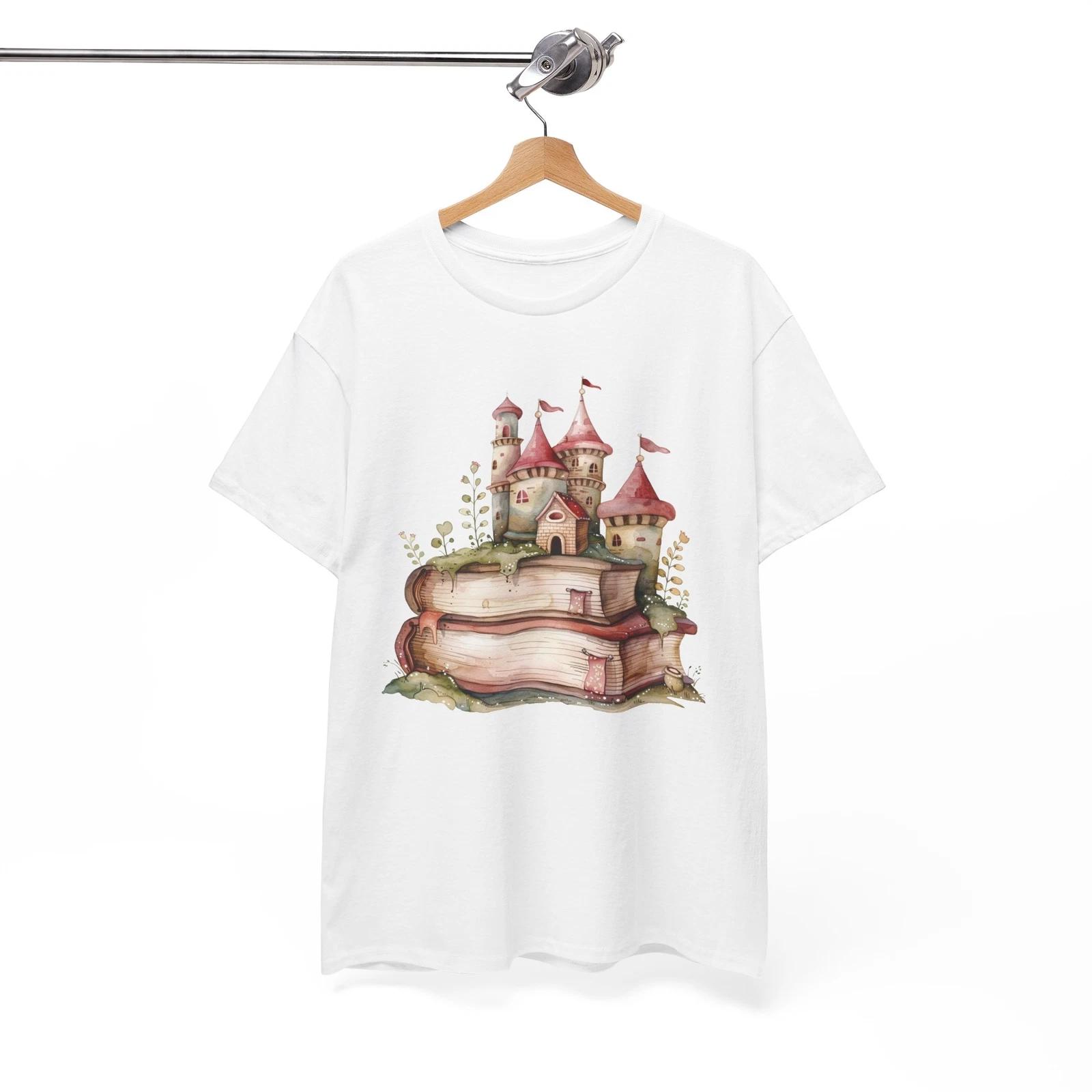 Fantasy Castle Books T-Shirt | Magical Creatures Shirt | Mythical Shirt 4XL