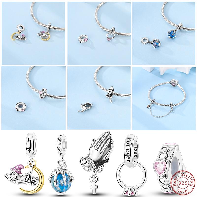 Real Copper Mysterious Purple Series Charms Bead Fit Original Bracelet Pendants Diy Jewelry Gift