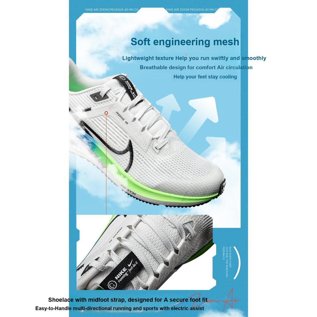 Nike Air Zoom Pegasus 40 GS Platinum Tint Green Strike Kinder-Sneaker Weiß Schwarz DX2498-006