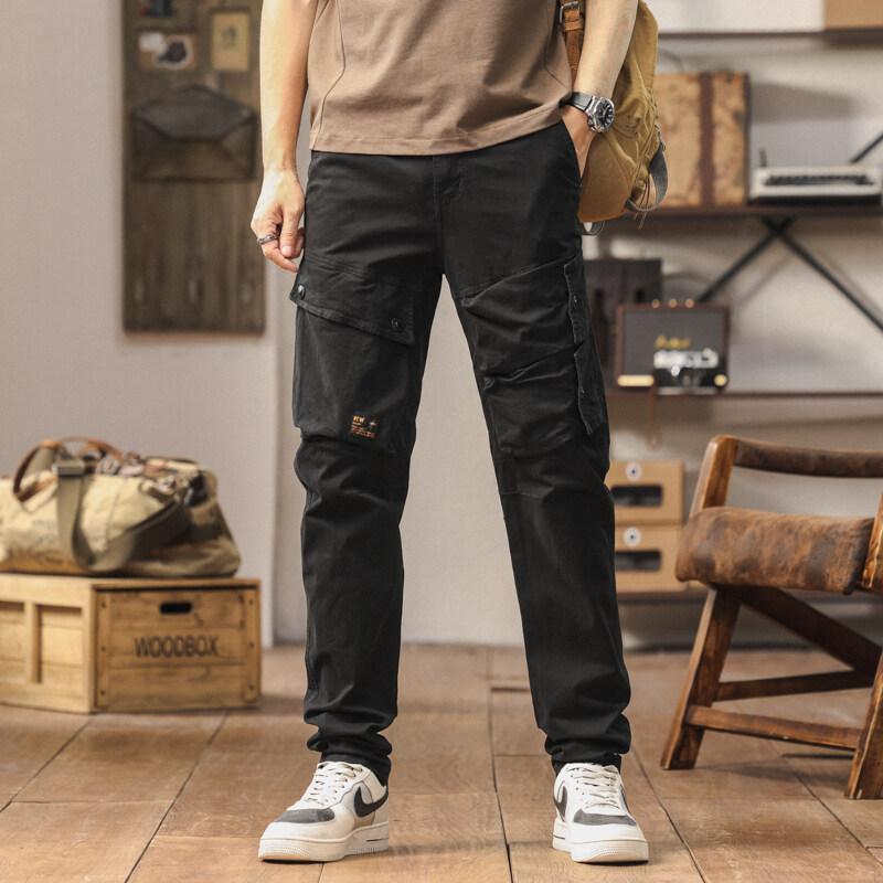 

Men s Straight Multi-pocket Solid Color Casual Pants Autumn New Trend Outdoor Sports Pants 38