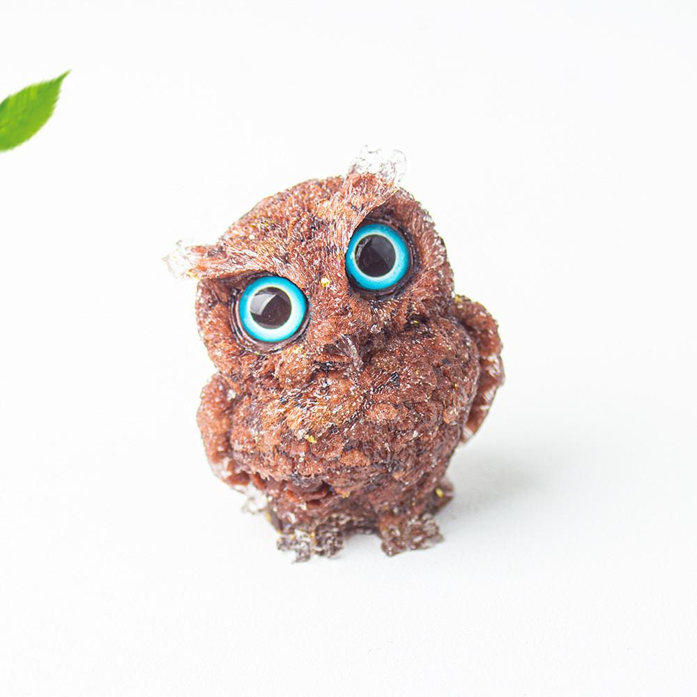 Figurine Hibou en Résine Cristal Pour Décoration Maison Bureau Cadeau Pour Amis Et Famille
