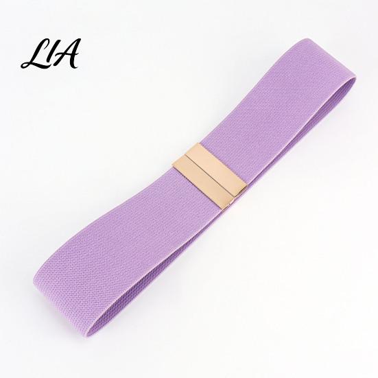 Comfortable Stretch Belt Wide Elastic Waist Belt, Adjustable Stretchy with Metal Stylish Modifier Square Buckle, Slimming Waistband for Dresses