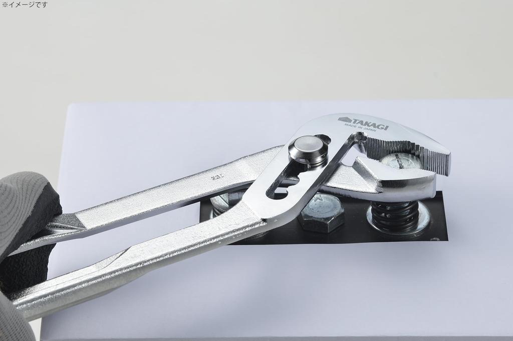 Takagi Water Pump Pliers with Made in Holds Pipes up to 51mm Outer Secure and Flathead Screwdriver Screwdriver, 250mm, Japan, Diameter, 3-Point Hold,