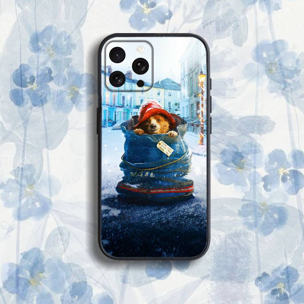 Cute P-Paddington B-Bear Phone Case For iPhone 17,16,15,14,13,12,Pro,Max,Plus,E,SE4,Air,Mini Black Soft Box