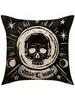Gothic Tarot Black Cat Skull Pillow Cover, Double Sided Soft Polyester 2D Print Cushion for Sofa Bedroom Living Room Gift