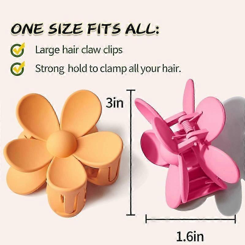 Flower Hair Clips for Women Large Size Strong Grip
