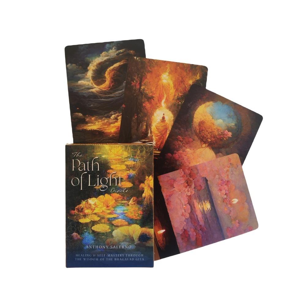 39 Stück Karten Der Pfad des Lichts Oracle: Heilung und Selbstbeherrschung durch die Weisheit der Bhagavad Gita 10,4*7,3cm