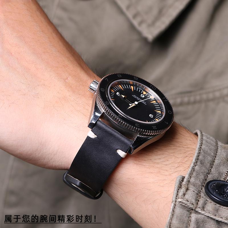 For Oris 65 Genuine Leather Strap Diving Belt Series Copper Ring Bronze Large Crown Tudor Vintage Watch Chain 18mm 20mm 22mm