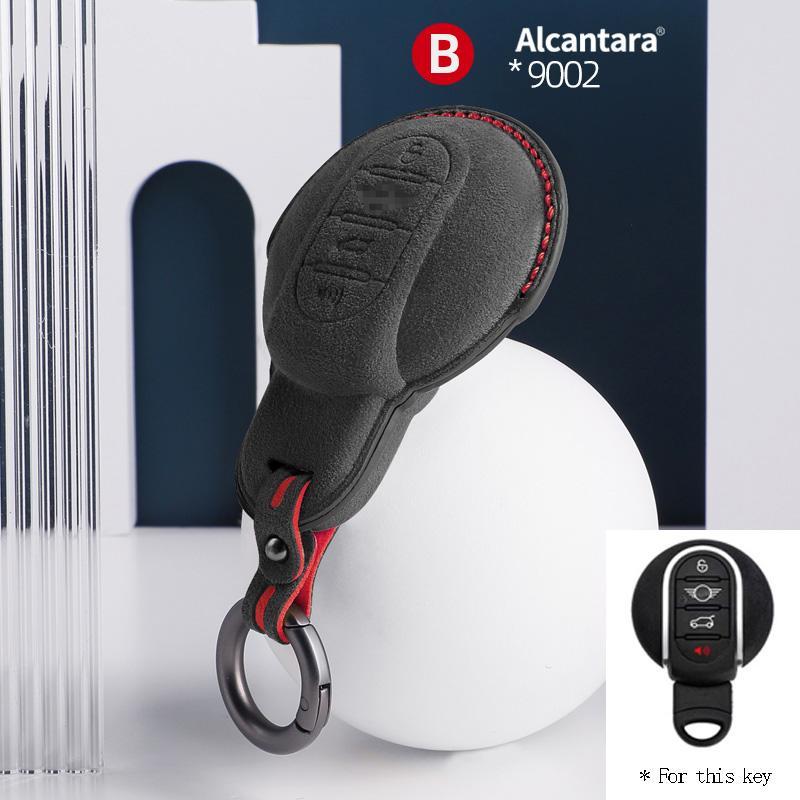 Alcantara Suede Car Key Case Cover For BMW Mini COOPERS ONE JCW CLUBMAN F56 F55 F54 F57 F60 R55 R56 R57 R58 R59 R60 S Roadster