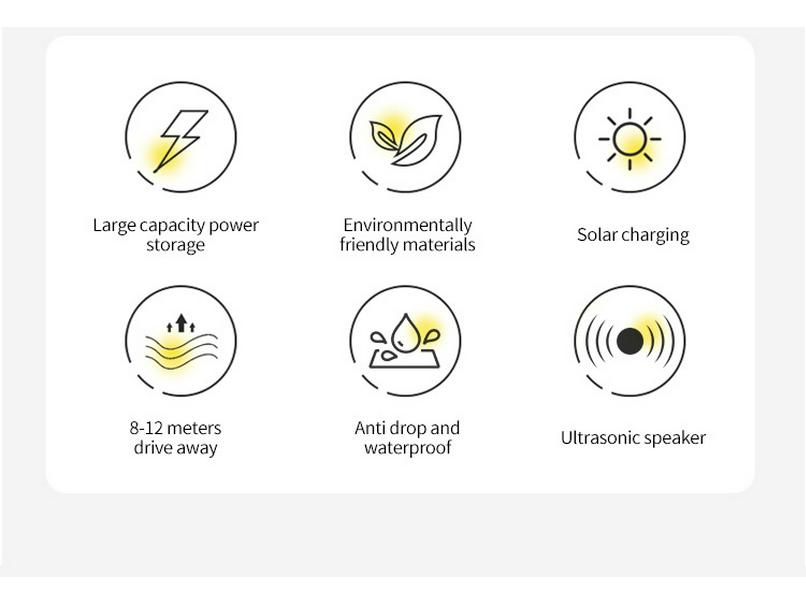 New Outdoor Solar Ultrasonic Rodent and Bird Repeller - Top-Selling Animal Repellent