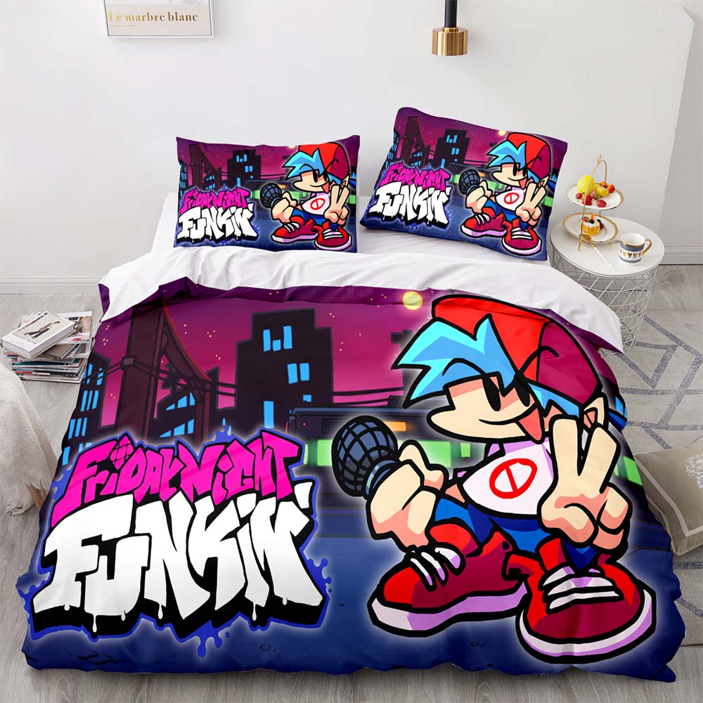 3D Print Anime Friday Night Funkin Bedding Set Single Twin Full Queen King Size Kawaii Bed Set Adult Kid Bedroom Duvetcover Sets