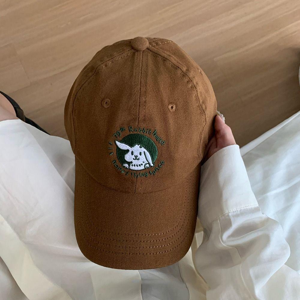 Korean Vintage Baseball Cap Adjustable Teenagers Hat Fashion Rabbit Baseball Cap  Male Female