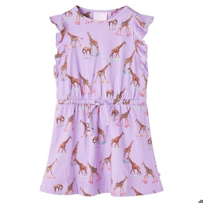 Robe fille - vidaXL - Modèle sans manches - Couleur rose - Imprimé glaces et cerises - Taille 116