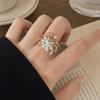 Metallic Texture Ocean Animal Jewelry Adjustable Stacked Ring Unique Shell Ring  Women