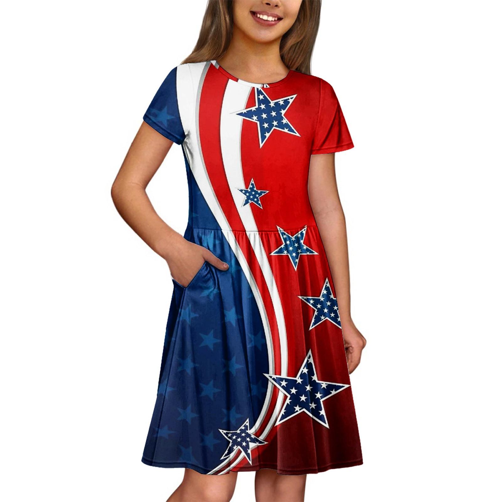 

Дівчинка Літня Сукня Однотонна та з Принтом Сукня без Рукавів з Кишенею Повсякденна Сукня з Коротким Рукавом для Вечірки 150 винний