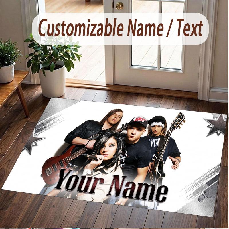 Custom Name Crystal Velvet Rug,Tokio Hotel Comfortable Anti Slip Floor Mat For Room Decoration