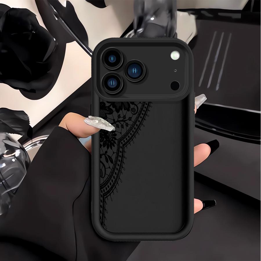 

Black Lace Patter Fashion Phone Cover Case for Apple iPhone 17 Pro Max 15 11 XR 16 XS 13 Mini Air 16e 12 14 Plus iPhone 15