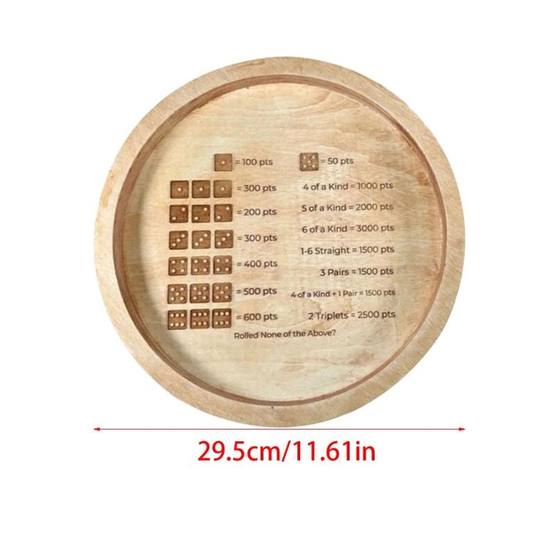 Farkle Game Wood Tray Wood Rolling Tray Small Fun Spots Game Tray Perfect for Social Gatherings Convenient  To Use