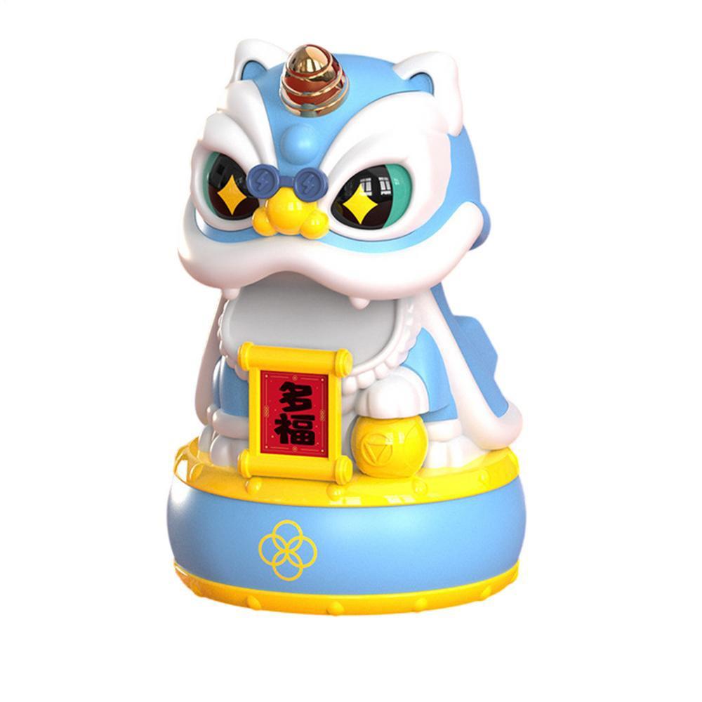 Attracting Wealth Desktop Wake Lion Statue Solar Shaking Head Ornament  Home Car
