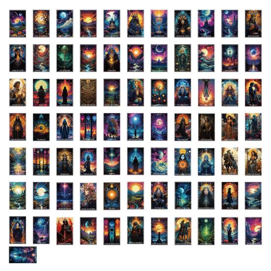 

Yousheng 78 шт. наклейки Таро каракули ПВХ водонепроницаемые устойчивые к выцветанию DIY наклейки для ноутбука и багажа яркие цвета наклейки для карт Таро 1 Set