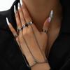 Detachable Punk Bracelet Ring Gothic Finger Chain Cool Design Open Chains Rings  Rave
