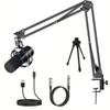 WM8 Dynamic USB/XLR Desktop Microphone Streaming Gaming Podcast Recording With RGB Lighting Metal Stand
