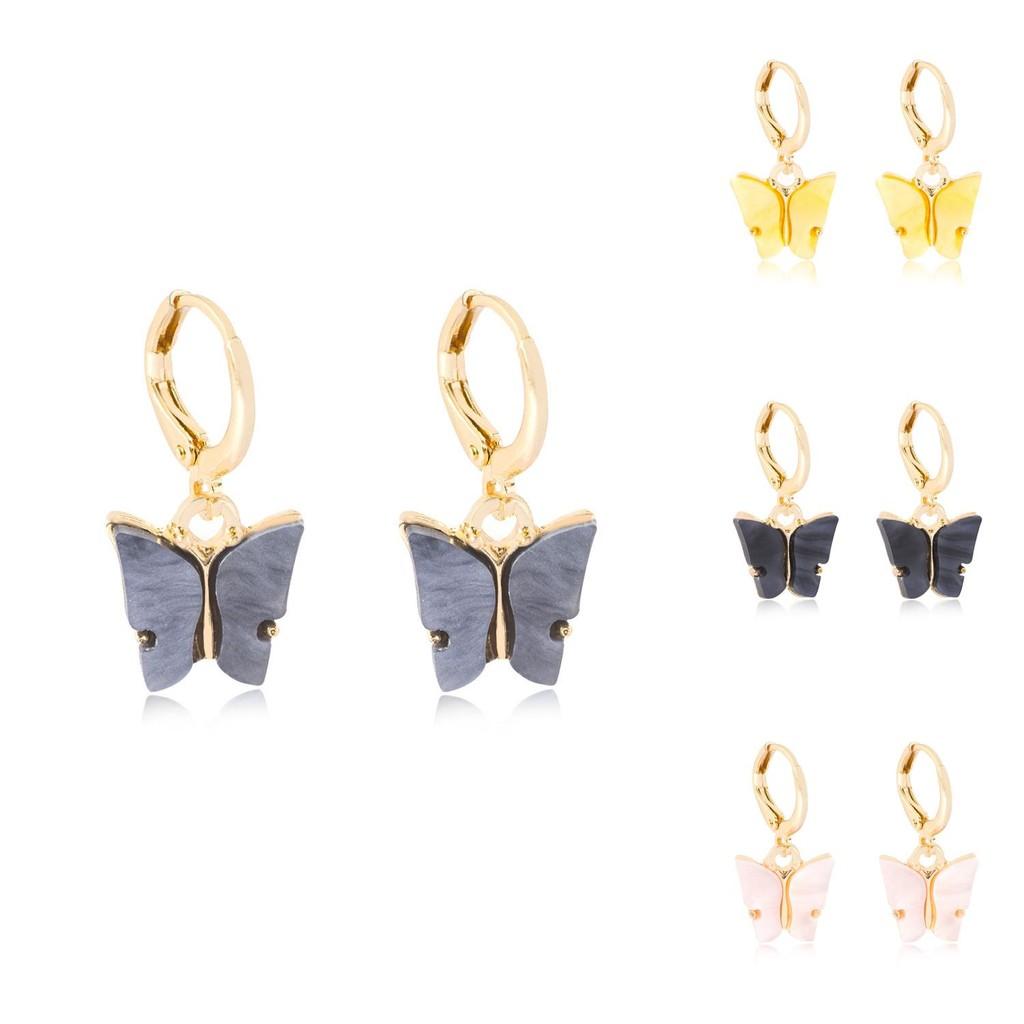 Trendy Multicolor Butterfly Earrings Elegant European American Fashionable Jewelry