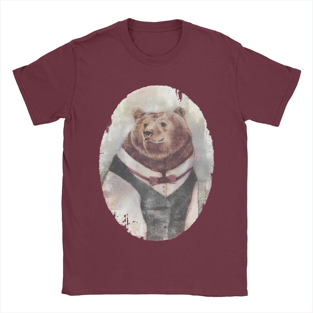 Herren Damen Gentleman B-Bär T-Shirt Baumwolle Bedrucktes T-Shirt Cartoon Top Kleidung