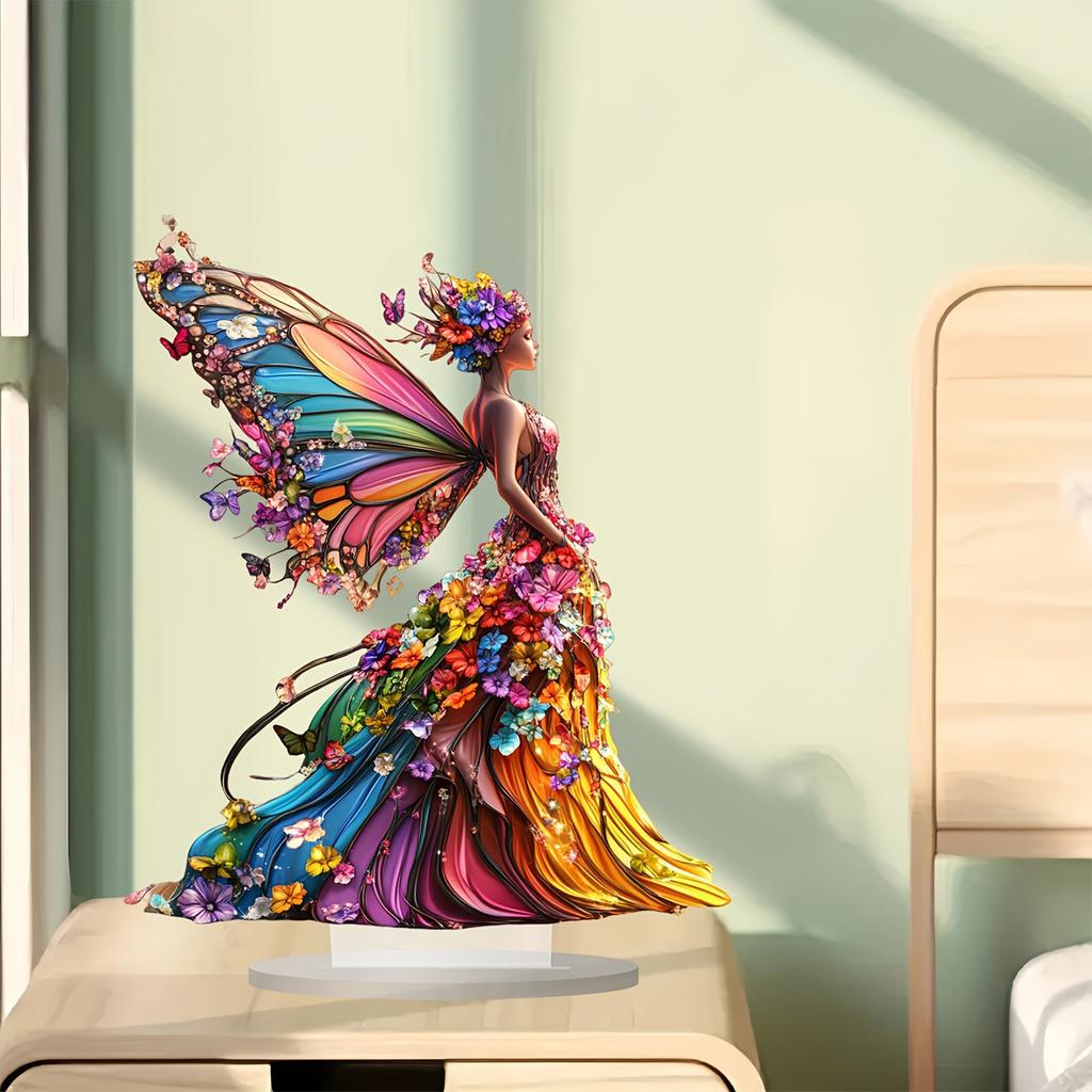 2D Flat Acrylic Colorful Butterfly Fairy Decoration, Indoor and Outdoor Decoration - No Battery/electricity Required, Free Day Decorati