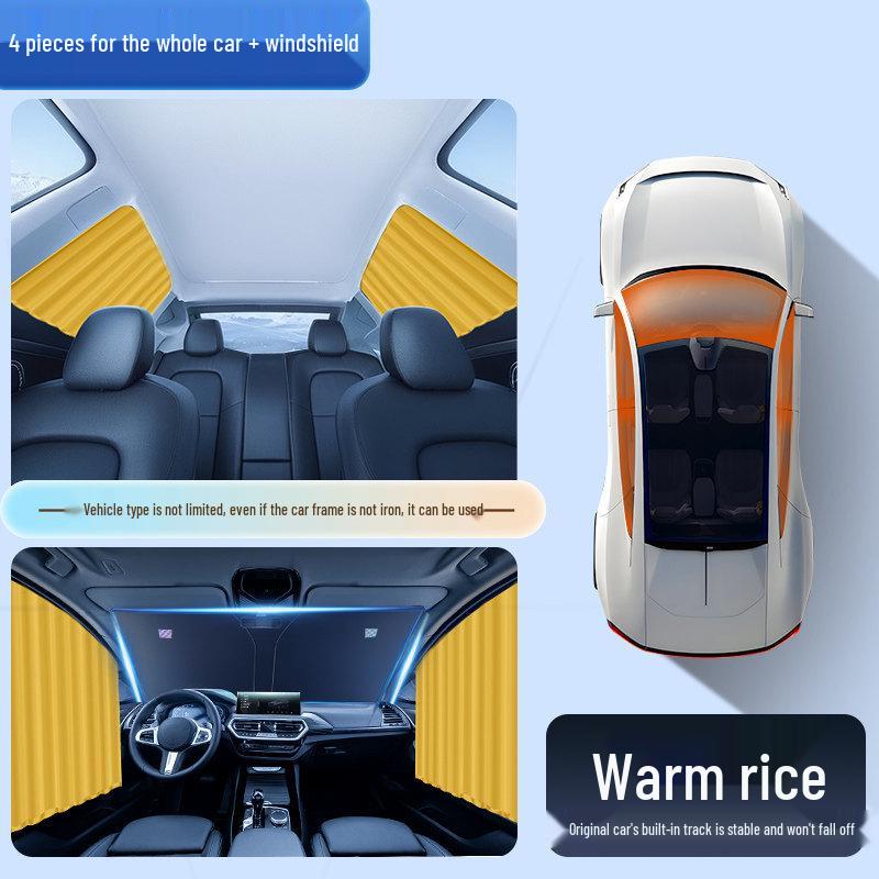 Car Sunshade Rail-Type Small Window Curtain: Heat Insulation & Privacy Visor for Children's Side Windows