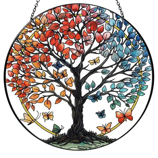 Gekleurd Glas Raam Hangdecoratie Rond Zonenvanger Paneel Huis Kantoor Woonkamer Tuin Binnenplaats Venster Hangend Ornament