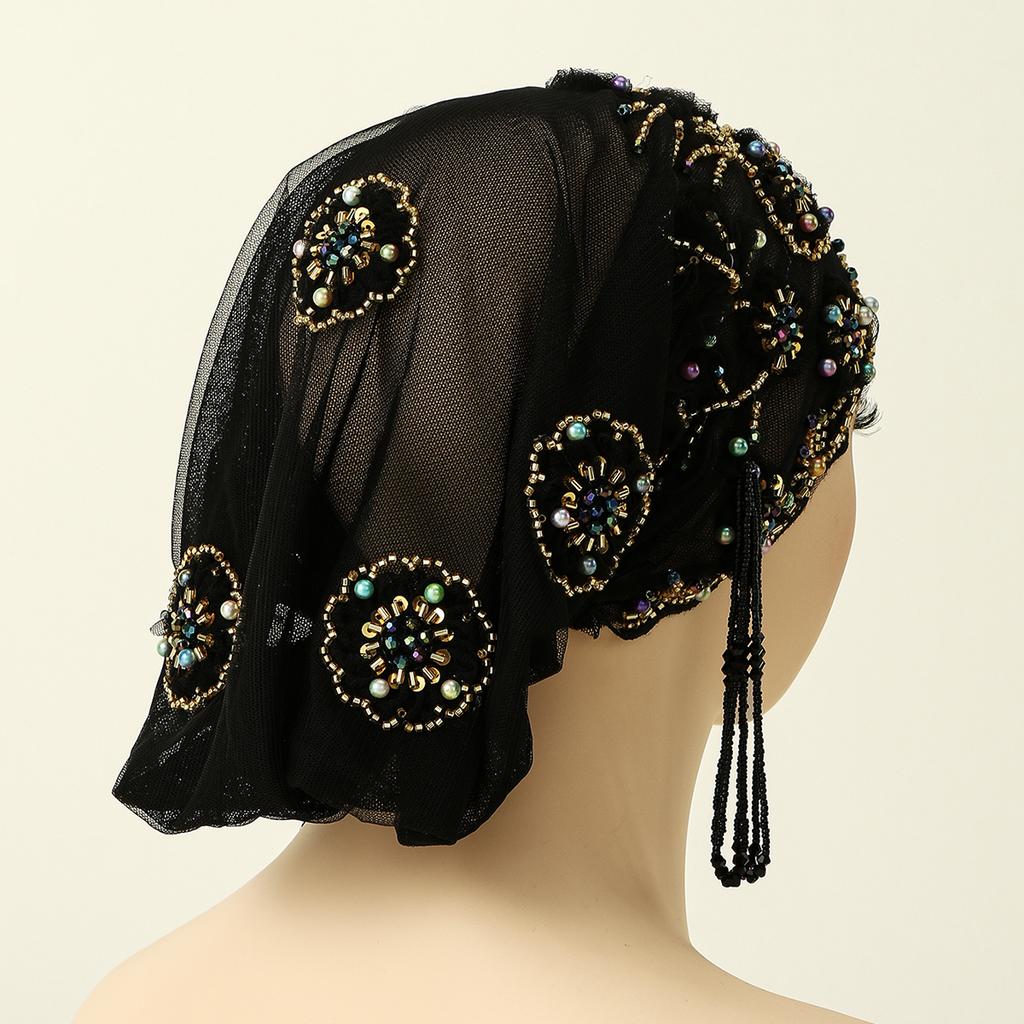 Muslim Inner Cap With Rhinestone Beading Muslim Lace Hijab Inner Caps Underscarf Bonnet Female Headscarf Turban Mujer Headwrap