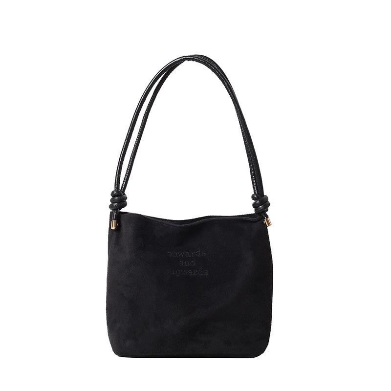 Deerskin Large Capacity Spring 2024 Trendy Simple Solid Color Tote Bag