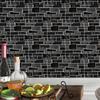 Černá pruhovaná samolepka na dlaždice Kuchyň Backsplash Olejotěsná Koupelna Vodotěsná Domácí dekorace Samolepky na stěnu Slupovací tyč Umělecká nástěnná malba