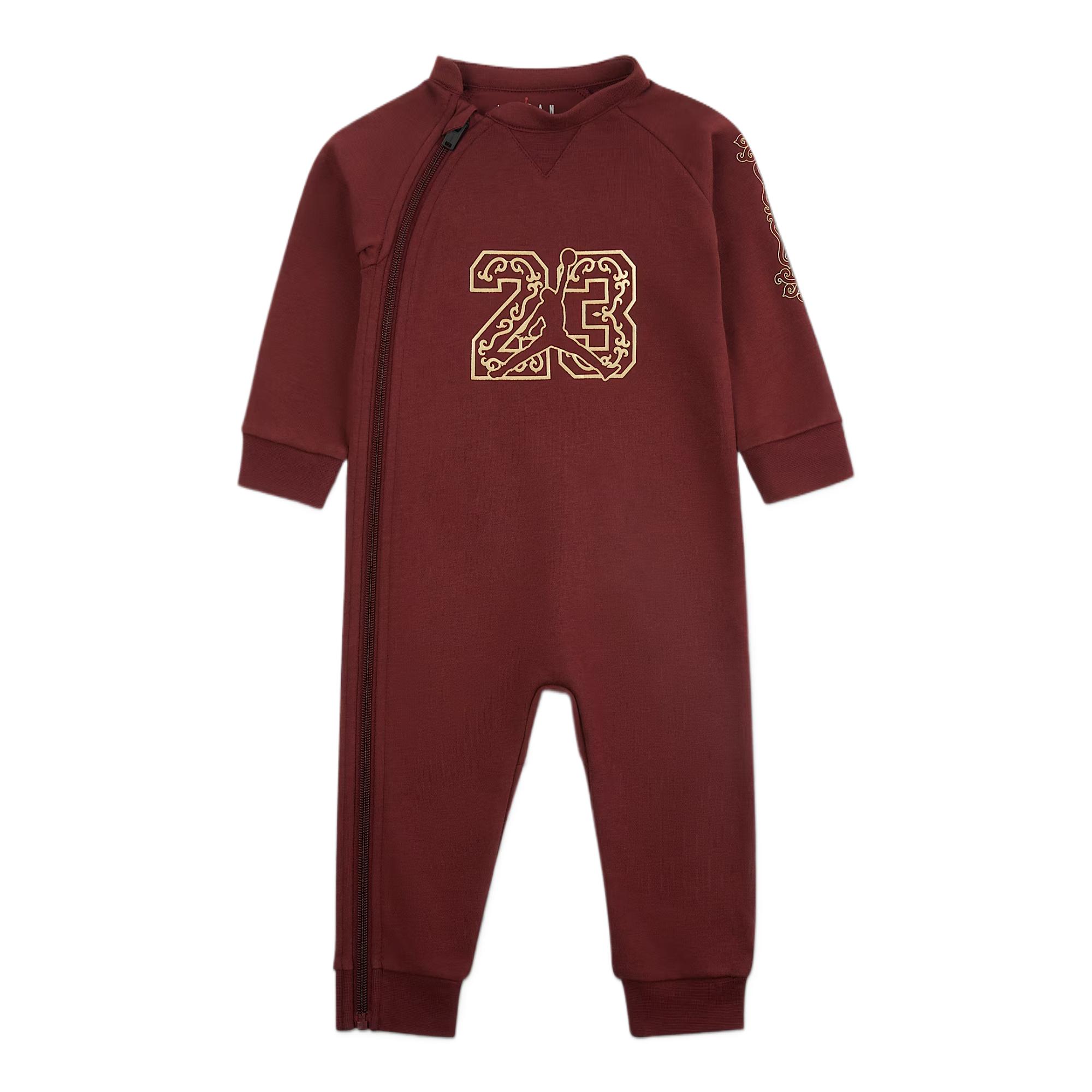 Jordan Jumpsuit New Year Series Soft Zipper Raglan Baby Jumpsuit Dark-Team-Red Gold IR7975-644 24M