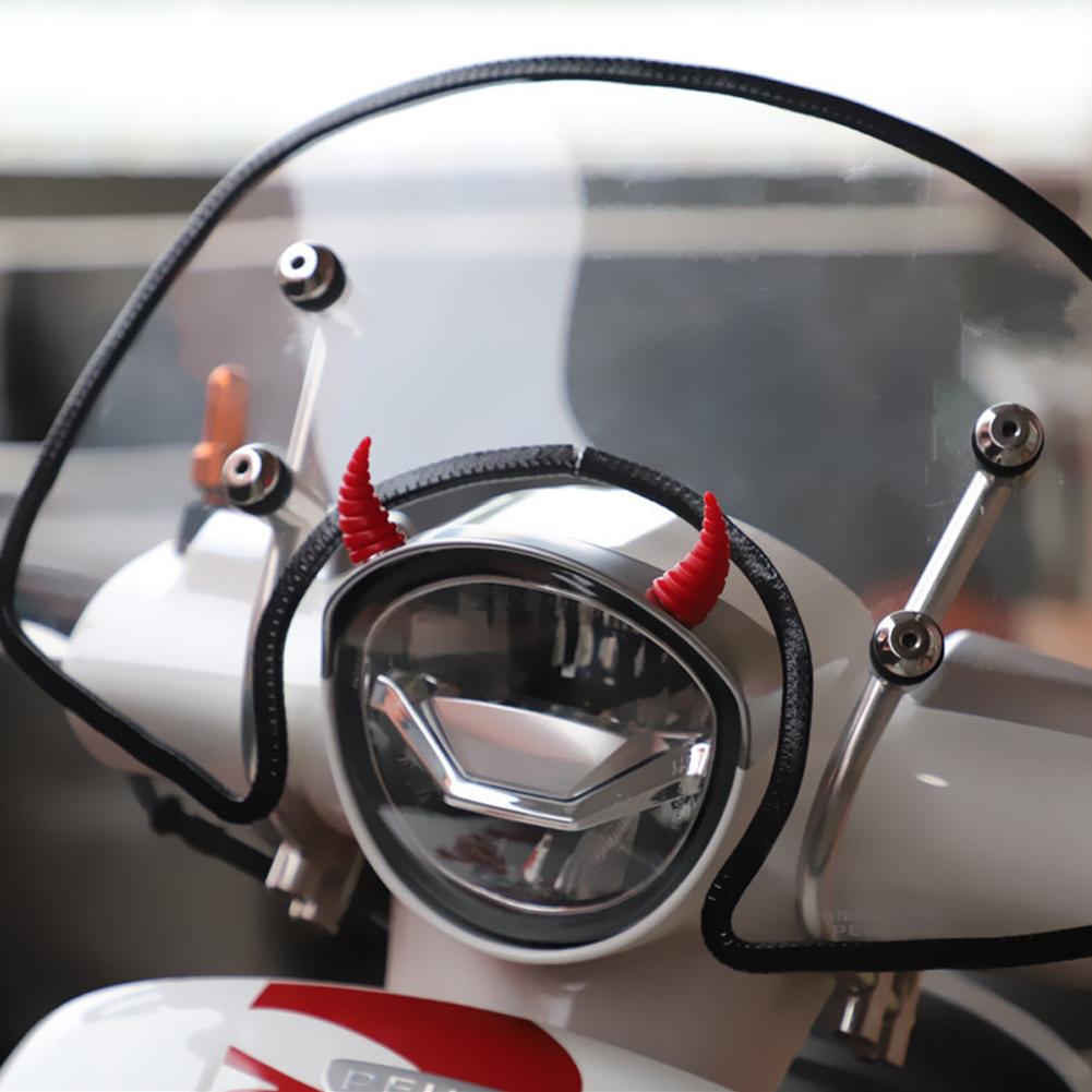 2Pcs Motorcycle Helmet Devil Horns Long Threaded Bull Horn Electric Front Rear Bumper Decor Accessories For Car Bike Helmets Stickers #469737