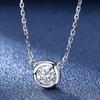 Pt950 Platinum Plated Moissanite Bubble Necklace with Round Diamond Pendant – Gift for Girls' Birthday or Valentine's Day