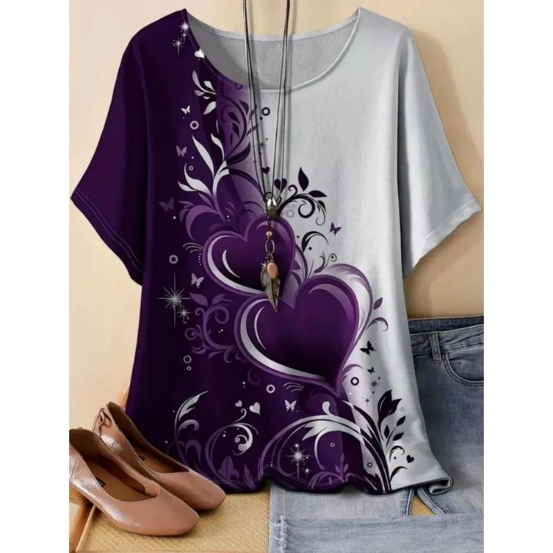 Модная женская футболка с круглым вырезом 3D цветная печать XS