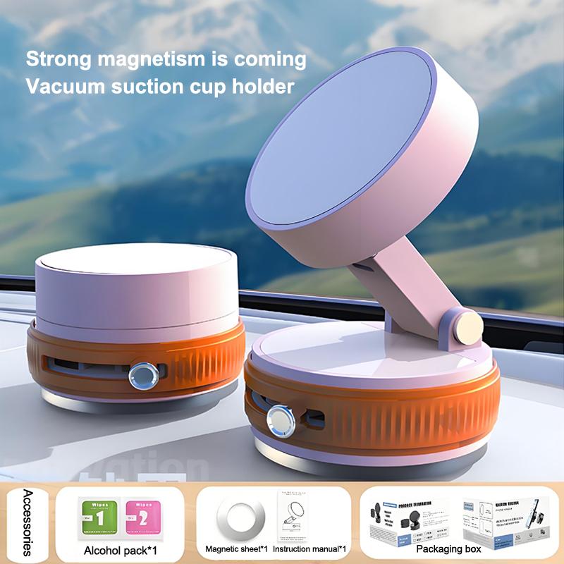 Magnetic Vacuum Suction Cup Car Phone Holder | Strong Adsorption Mount for Dashboard