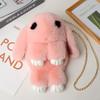 Niedliche flauschige Pompons aus Kaninchenfell Kettentasche Damen Cartoon Hase Umhängetasche Flauschiger Hase Schulterplüschrucksack Mädchen Geburtstagsgeschenke