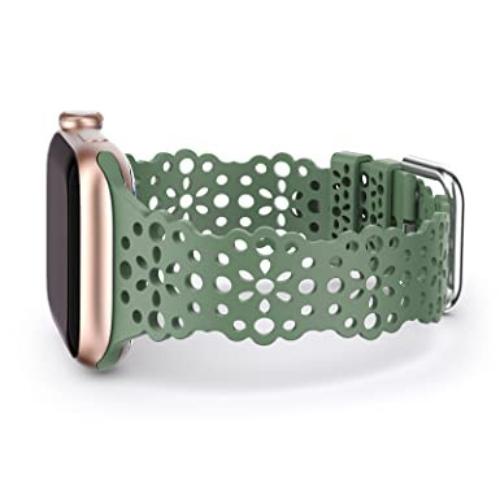 

Совместим с ремешком Apple Watch диаметром 38 мм, 40 мм, 41 мм из мягкого эластичного силикона. 38mm/40mm/41mm зелёный